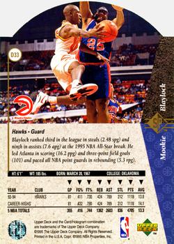 1994-95 SP - Die Cut #D33 Mookie Blaylock Back