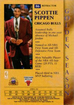 1996-97 Topps Stars - Finest Refractors #86 Scottie Pippen Back