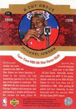 1996-97 Upper Deck A Cut Above: The Jordan Years 3x5 #CA6 Michael Jordan Back