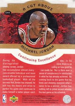 1996-97 Upper Deck A Cut Above: The Jordan Years 3x5 #CA10 Michael Jordan Back