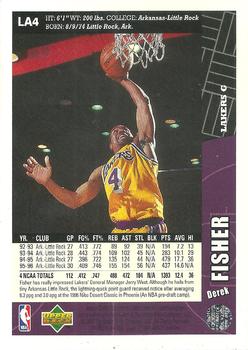 1996-97 Collector's Choice Los Angeles Lakers #LA4 Derek Fisher Back