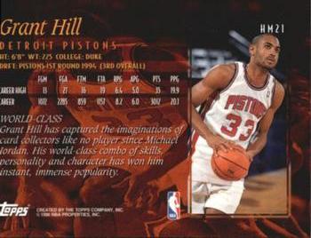 1996-97 Topps - Hobby Masters #HM21 Grant Hill Back