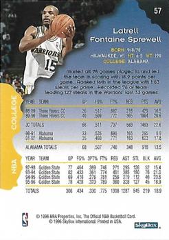 1996-97 Hoops - Silver #57 Latrell Sprewell Back