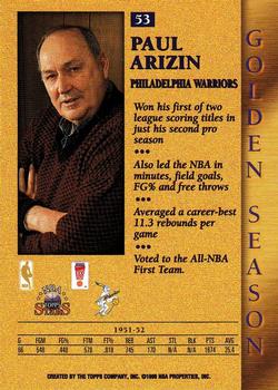 1996-97 Topps Stars #53 Paul Arizin Back