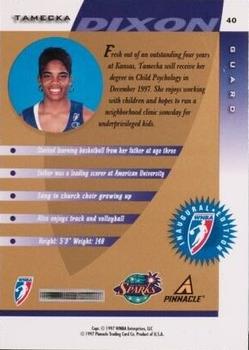 1997 Pinnacle Inside WNBA - Executive Collection #40 Tamecka Dixon Back