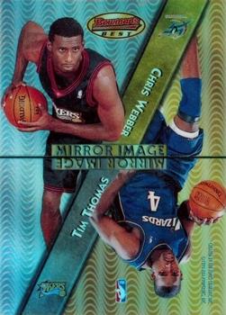 1997-98 Bowman's Best - Mirror Image Refractors #MI2 Tim Thomas / Chris Webber / Shaquille O'Neal / Adonal Foyle Front