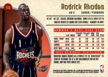 1997-98 Bowman's Best - Refractors #113 Rodrick Rhodes Back