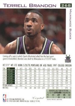 1997-98 Fleer - Traditions Crystal #268 Terrell Brandon Back