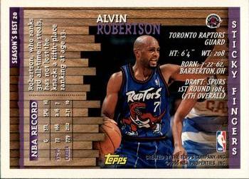 1996-97 Topps - Season's Best #20 Alvin Robertson Back