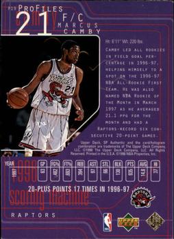1997-98 SP Authentic - ProFiles Level 2 #P19 Marcus Camby Back