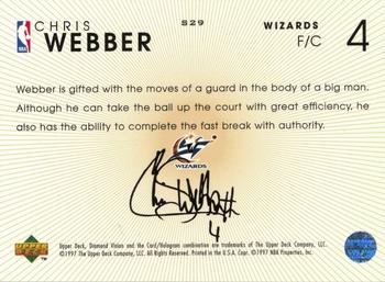 1997-98 Upper Deck Diamond Vision - Signature Moves #S29 Chris Webber Back
