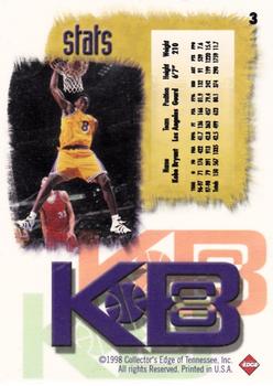 1998 Collector's Edge Impulse - KB8 Silver #3 Kobe Bryant Back