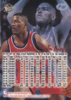 1996-97 Ultra - Platinum Medallion #P-32 Joe Dumars Back