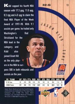 1998 Upper Deck Hardcourt - Home Court Advantage #13 Jason Kidd Back