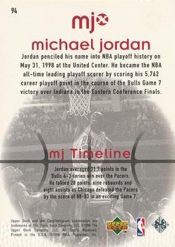 1998 Upper Deck MJx #94 Michael Jordan Back