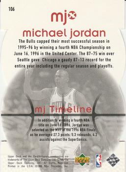 1998 Upper Deck MJx - Timepieces Bronze #106 Michael Jordan Back