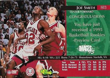 1995 Classic Rookies - Images Printers Proofs #HI3 Joe Smith Back