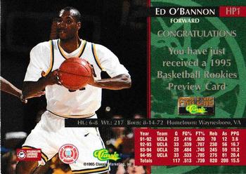 1995 Classic Rookies - Pro Line Printers Proofs #HP1 Ed O'Bannon Back