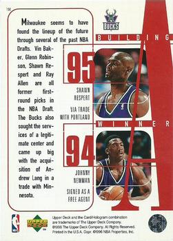 1996-97 Upper Deck #150 Vin Baker / Glenn Robinson / Sherman Douglas / Shawn Respert / Johnny Newman Back