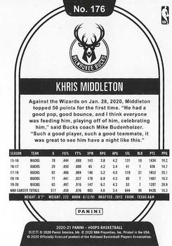 2020-21 Hoops - Blue #176 Khris Middleton Back