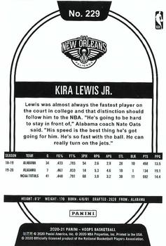 2020-21 Hoops - Blue #229 Kira Lewis Jr. Back