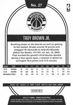 2020-21 Hoops - Neon Green #27 Troy Brown Jr. Back