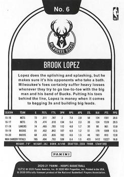 2020-21 Hoops - Orange #6 Brook Lopez Back