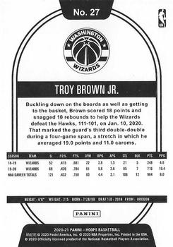 2020-21 Hoops - Orange #27 Troy Brown Jr. Back