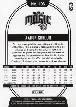 2020-21 Hoops - Teal Explosion #106 Aaron Gordon Back