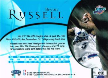 1998-99 Fleer Brilliants - Blue #65B Bryon Russell Back