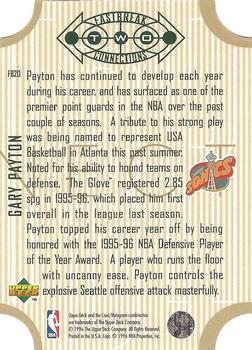 1996-97 Upper Deck - Fast Break Connections #FB20 Gary Payton Back