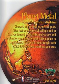 1998-99 Metal Universe - Planet Metal #15 PM Shareef Abdur-Rahim Back