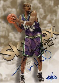 1998-99 SkyBox Premium - Autographics Blue #NNO Tyrone Hill Front