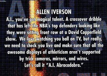 1998-99 SkyBox Thunder - Flight School #7 Allen Iverson Back