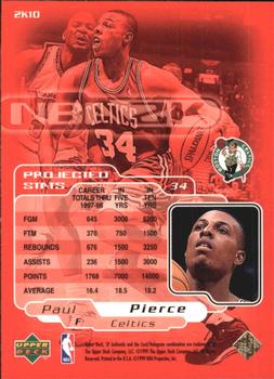 1998-99 SP Authentic - NBA 2K #2K10 Paul Pierce Back