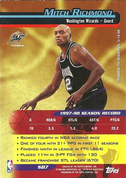 1998-99 Topps - Season's Best #SB7 Mitch Richmond Back