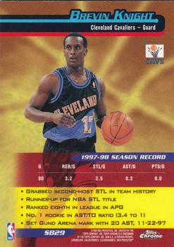 1998-99 Topps Chrome - Season's Best #SB29 Brevin Knight Back