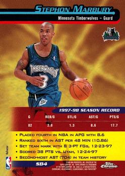 1998-99 Topps Chrome - Season's Best Refractors #SB4 Stephon Marbury Back