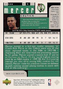 1998-99 UD Choice - Choice Reserve #7 Ron Mercer Back