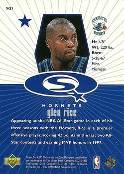 1998-99 UD Choice - StarQuest Blue #SQ3 Glen Rice Back