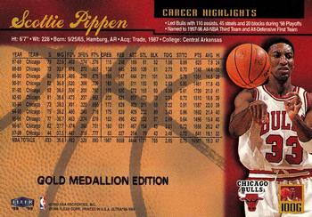 1998-99 Ultra - Gold Medallion #100G Scottie Pippen Back