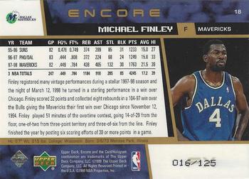 1998-99 Upper Deck Encore - F/X #18 Michael Finley Back