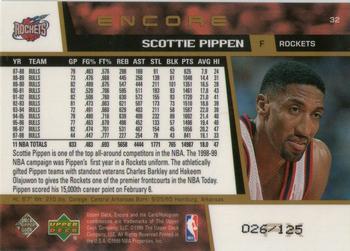 1998-99 Upper Deck Encore - F/X #32 Scottie Pippen Back