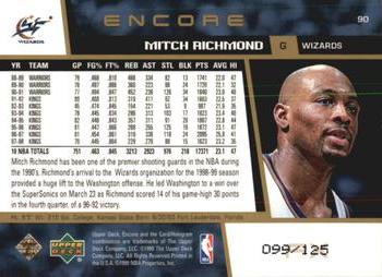 1998-99 Upper Deck Encore - F/X #90 Mitch Richmond Back