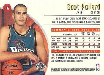 1997-98 Bowman's Best #107 Scot Pollard Back