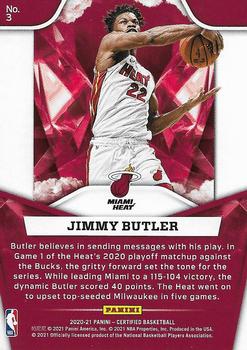 2020-21 Panini Certified - The Mighty #3 Jimmy Butler Back