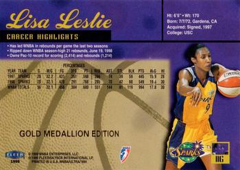 1999 Ultra WNBA - Gold Medallion #11G Lisa Leslie Back