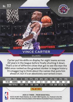 2020-21 Panini Prizm #117 Vince Carter Back