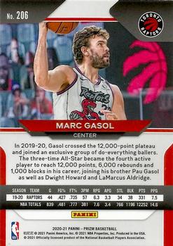 2020-21 Panini Prizm #206 Marc Gasol Back