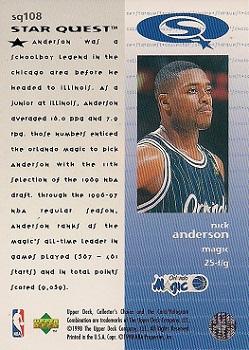 1997-98 Collector's Choice - StarQuest #SQ108 Nick Anderson Back